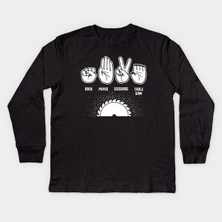 Rock Paper Scissors Table Saw Kids Long Sleeve T-Shirt